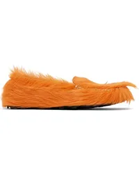 Marni Orange Calf-Hair Moc Loafers 00rpumpkin