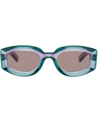 Gucci Blue & Purple Geometric Frame Sunglasses Violet