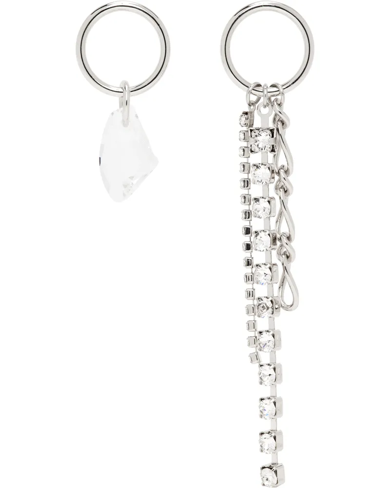 Justine Clenquet Silver Ewan Earrings Palladium