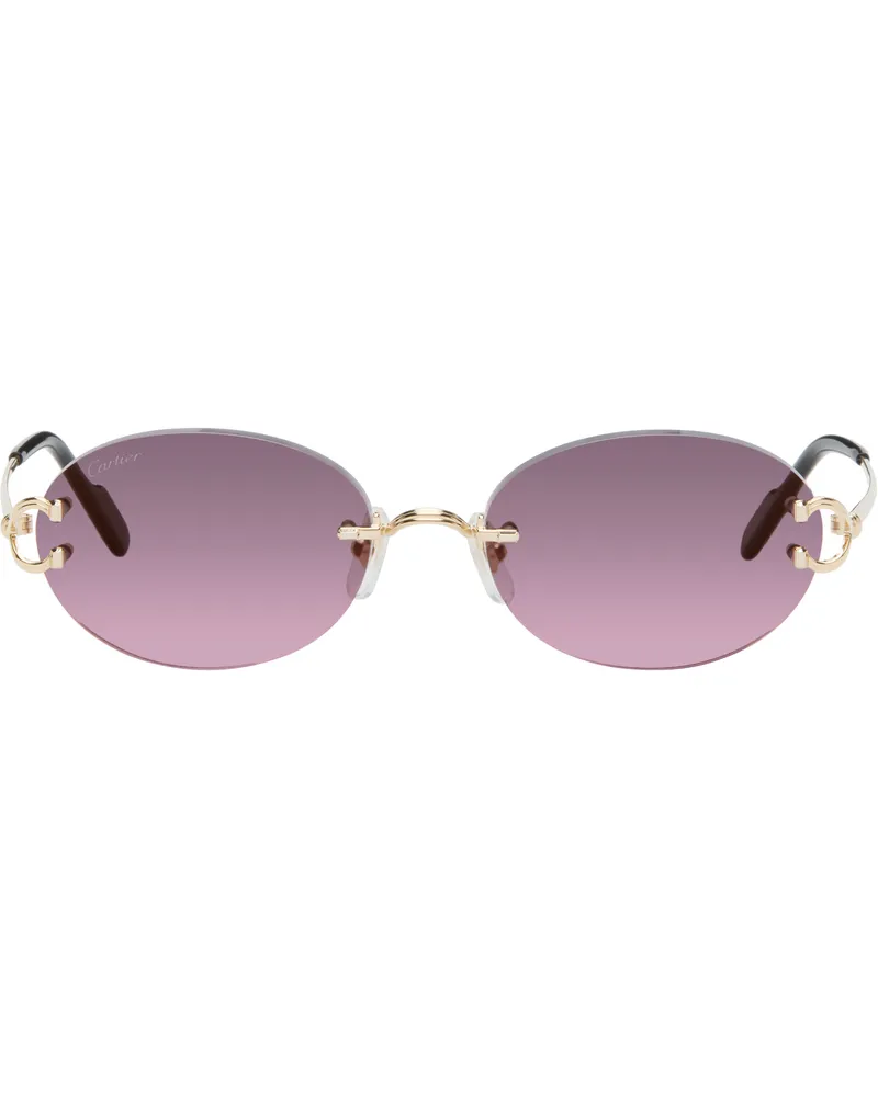 Cartier Gold 'Signature C de Cartier' Sunglasses 004