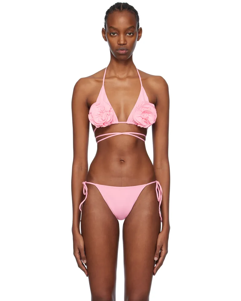 Magda Butrym Pink Floral Bikini Top Pink