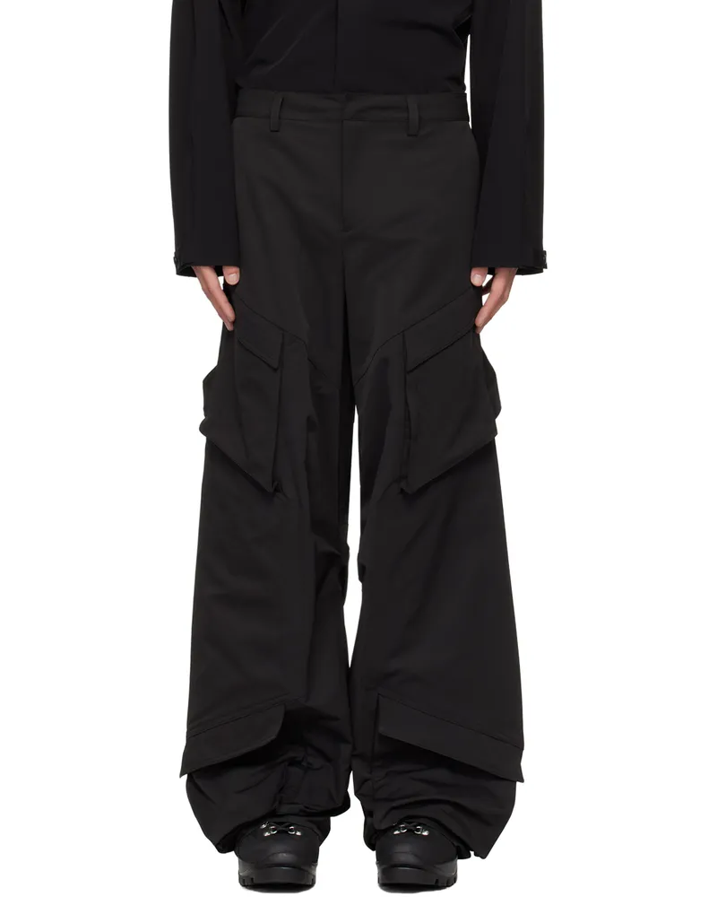 Heliot Emil Black Cellulae Cargo Pants Black