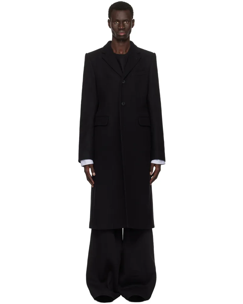 Dries van Noten Black Wool Coat 900