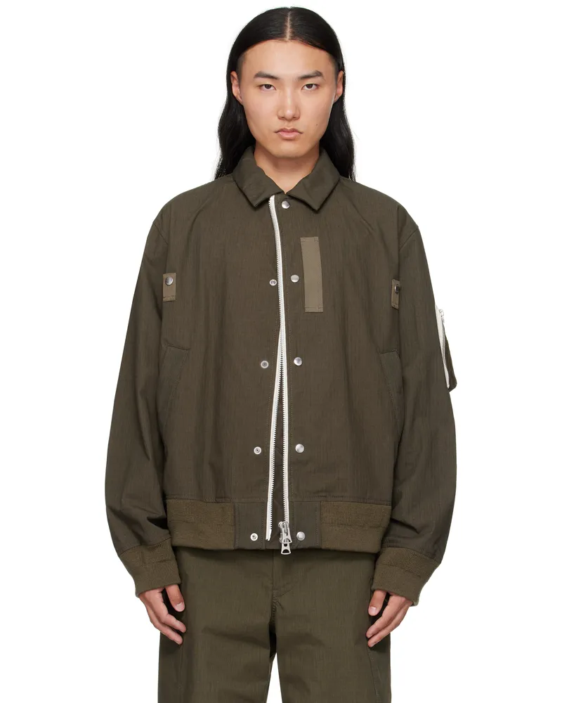 Sacai Khaki Ripstop Bomber Jacket 501