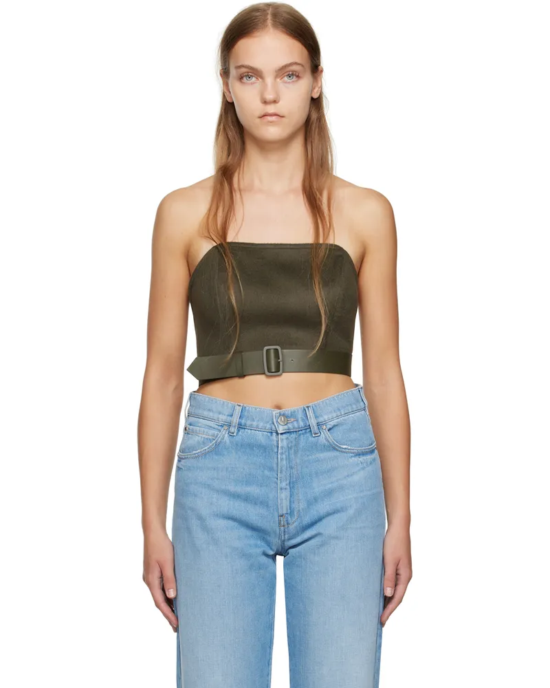 Max Mara Khaki Belted Bustier 016