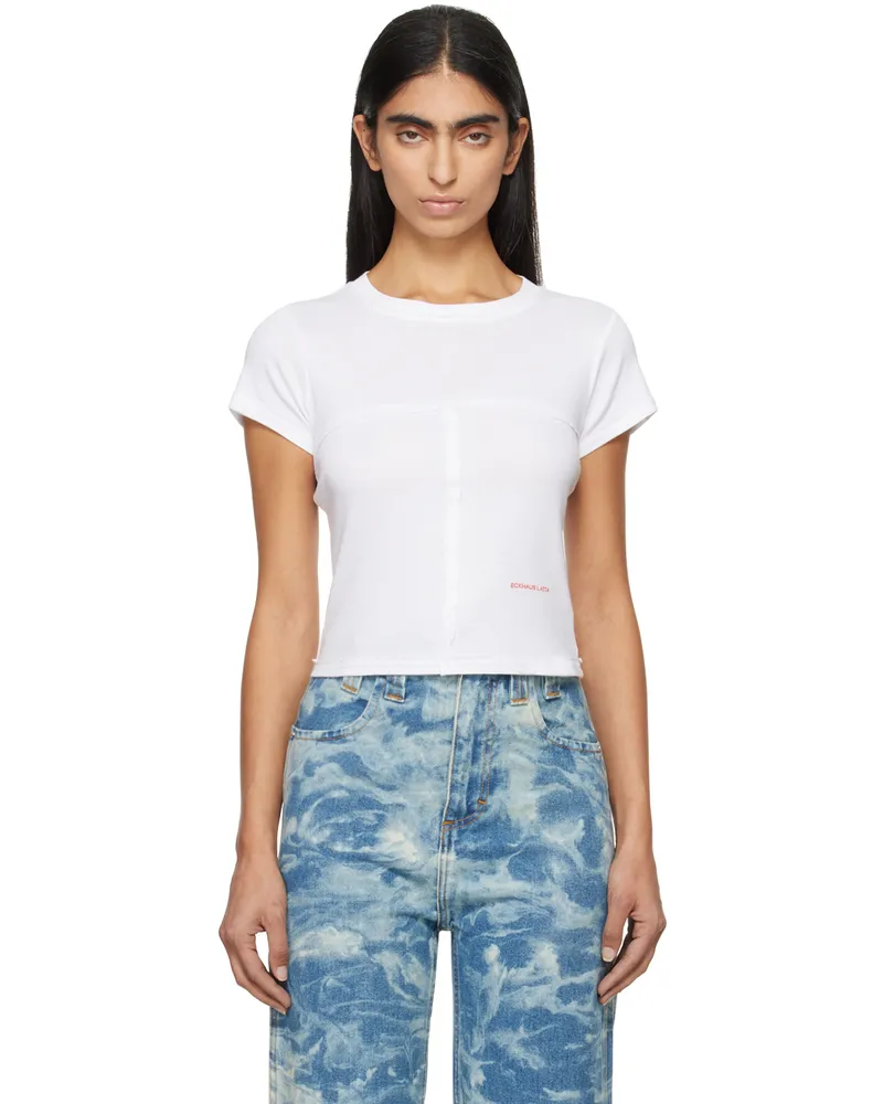 Eckhaus Latta White Lapped Baby T-shirt White