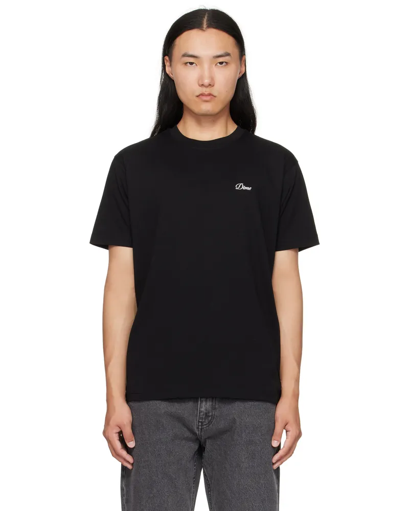 Dime Black Cursive Logo T-shirt Black