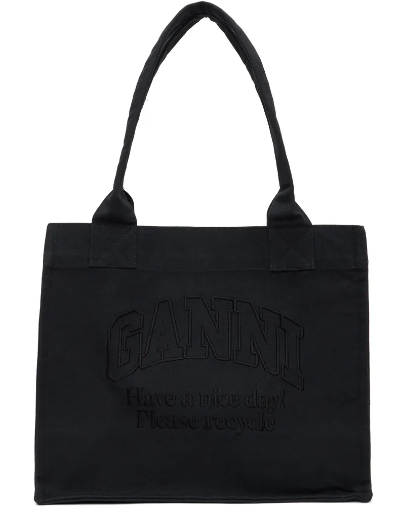トートバッグ Xxl Banana Shopper Bag - Ganni - Cotton - Black Black XXL Banana Print Tote | GANNI US