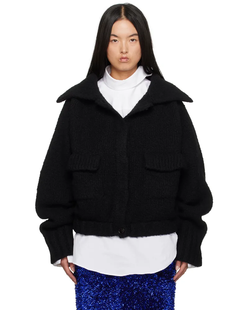 Dries van Noten Black Knit Wool Jacket 900