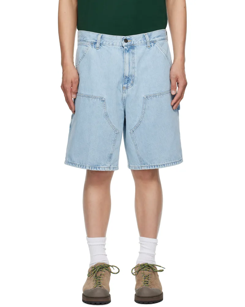 Carhartt WIP Blue Double Knee Denim Shorts 01a3