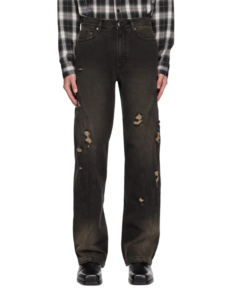 lesugiatelier Black Damaged Jeans Black