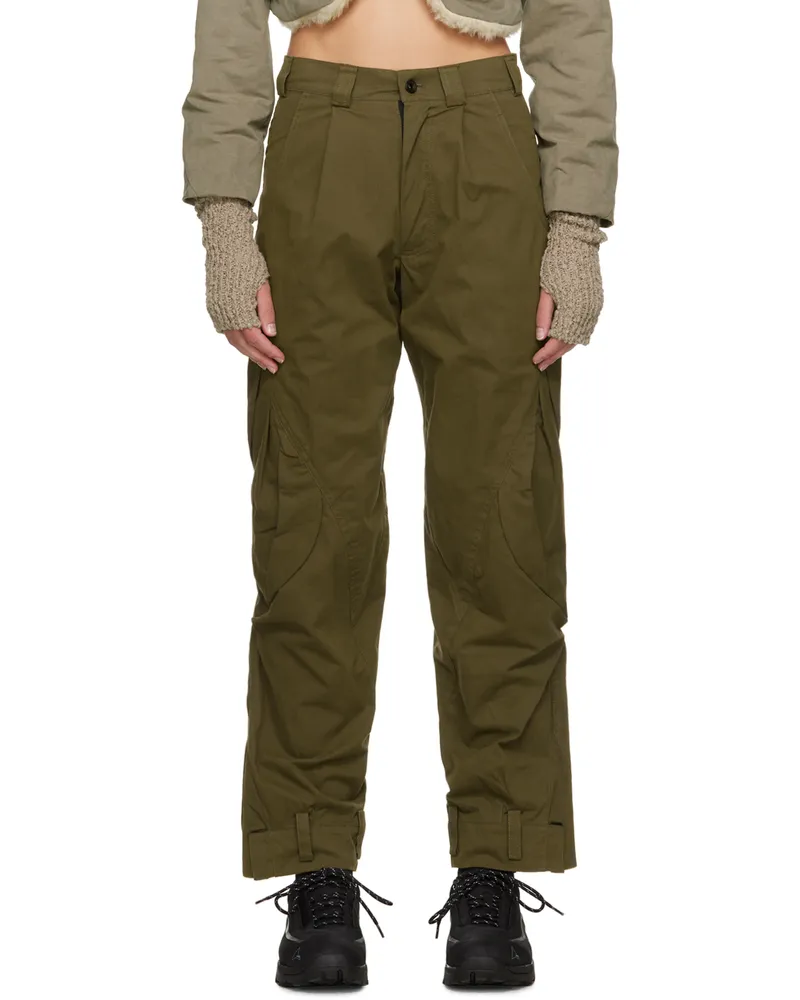 Hyein Seo Khaki Cargo Trousers Khaki
