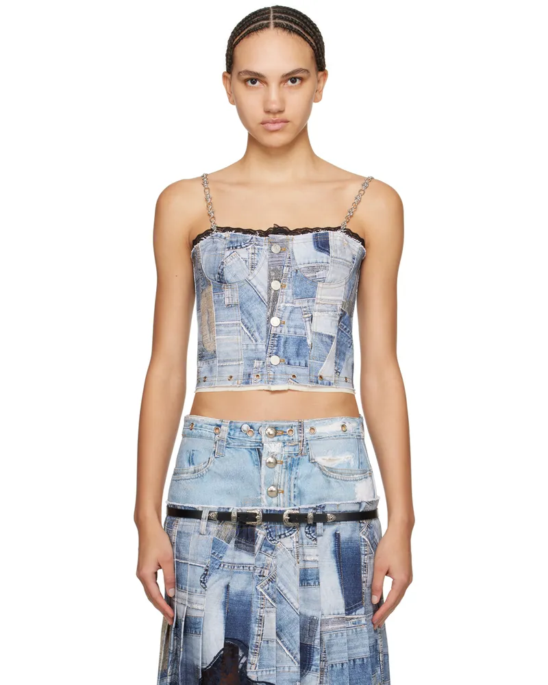 Andersson Bell Blue Trompe œil Denim Tank Top Blue