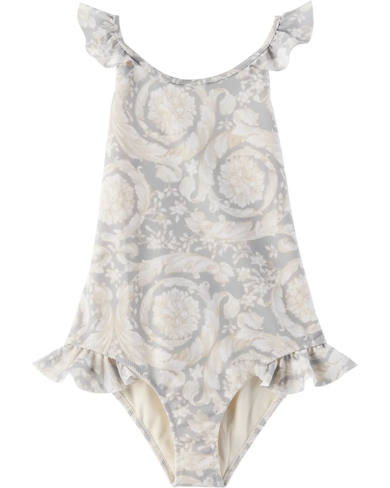 Versace Kids Gray Barocco Swimsuit 5e340-concrete+bone