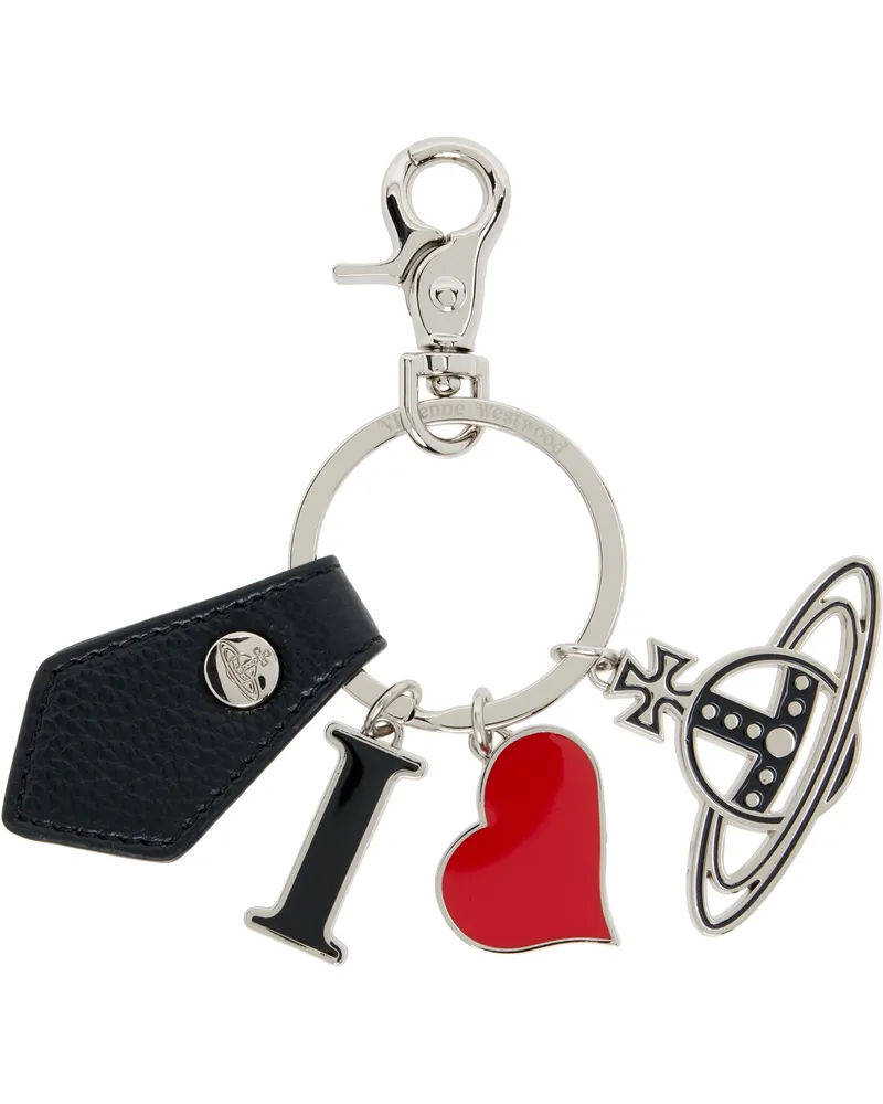 Vivienne Westwood Black 'I Love Orb' Keychain Aw24-black