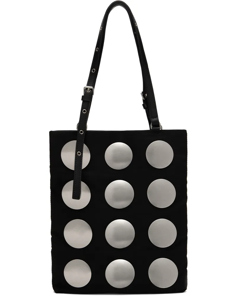 WE 11 DONE Black Round Studded Mini Tote Black