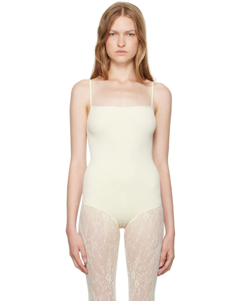 Swedish Stockings Beige Barbro Rib Bodysuit Ivory
