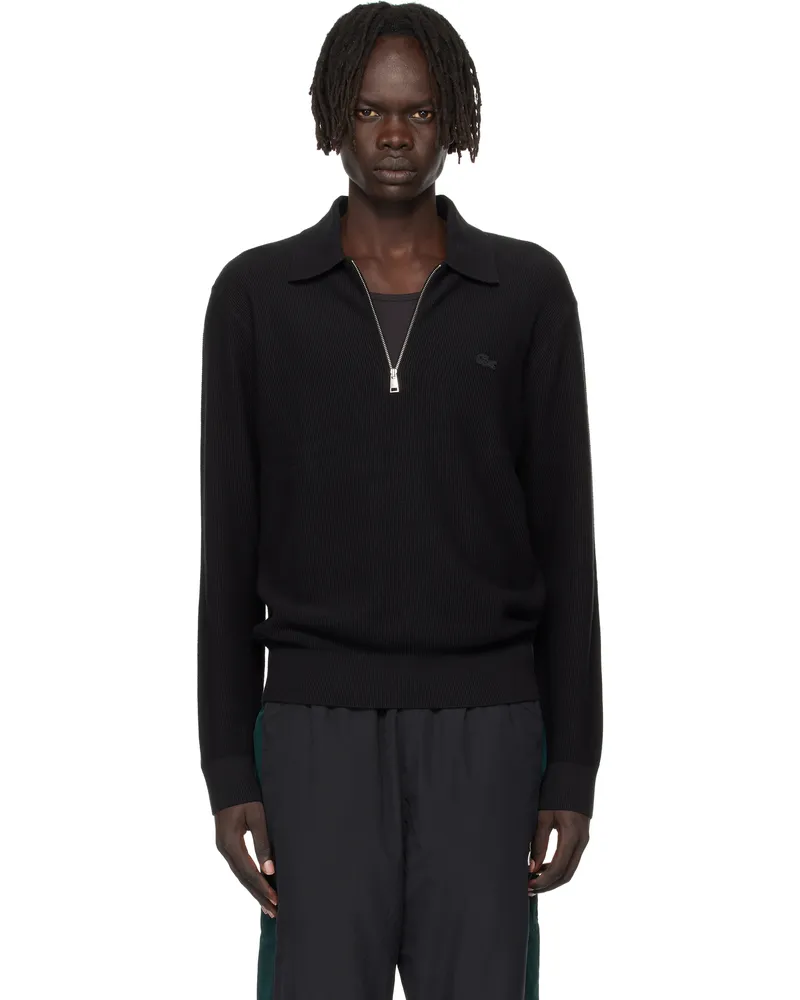 Lacoste Black Half-Zip Polo Black
