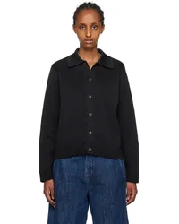 Our Legacy Black Evening Polo Cardigan Super