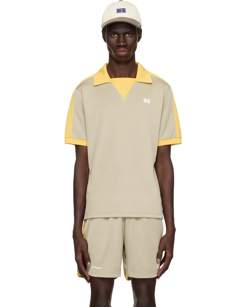 Wales Bonner Beige & Yellow Home Jersey Polo Beige
