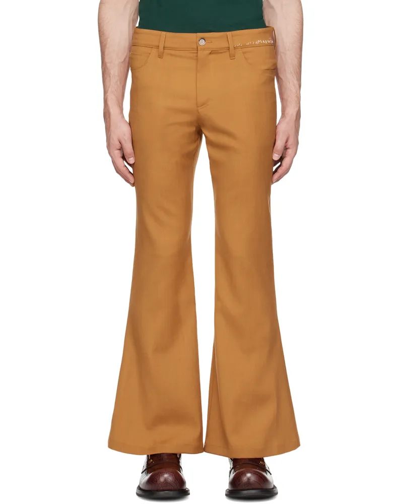 Marni Tan Embroidered Trousers 00r09