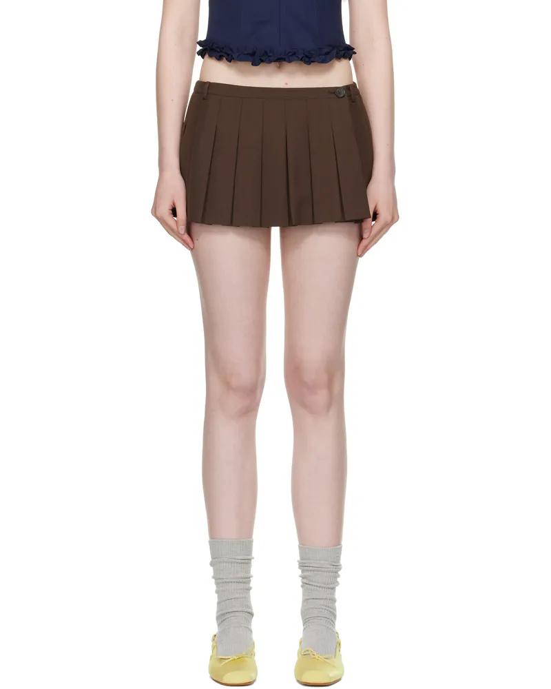 Sandy Liang Brown Bunny Skort Dark