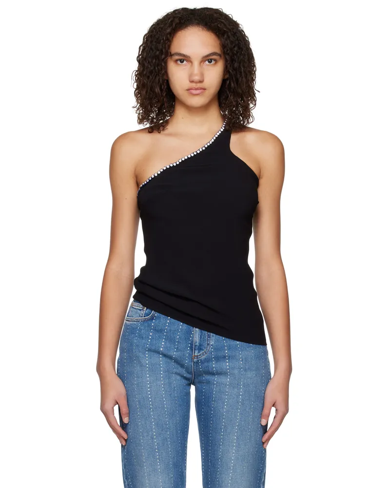 Stella McCartney Black Single-Shoulder Tank Top 1000