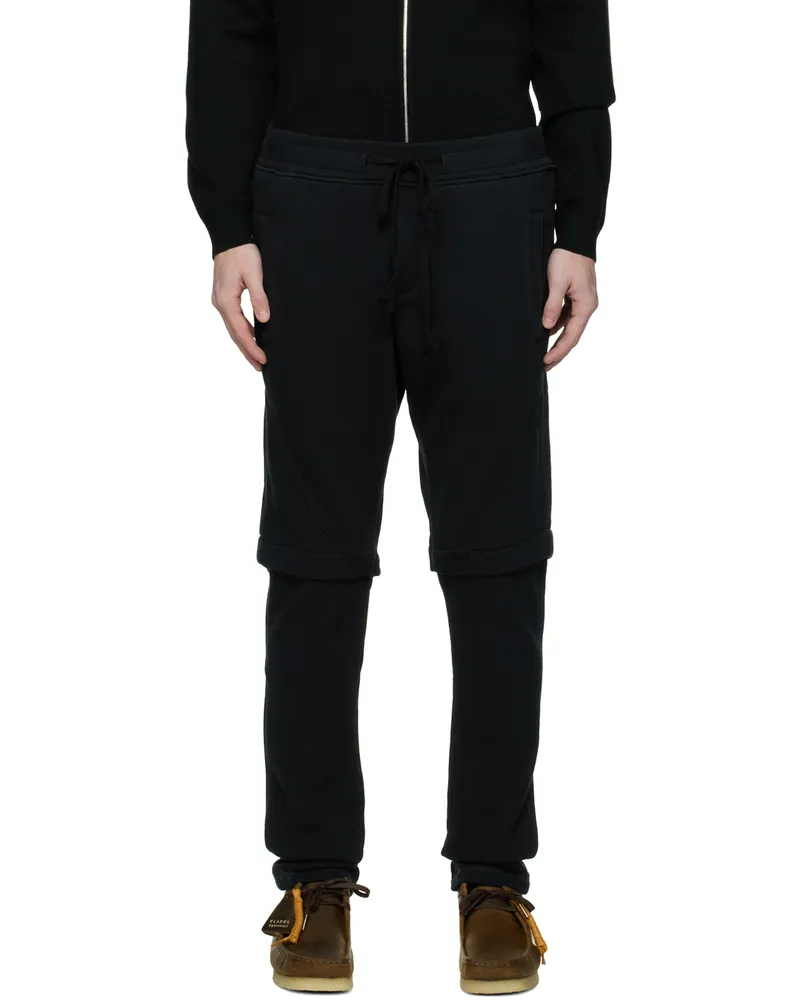 Greg Lauren Black Drawstring Lounge Pants Black