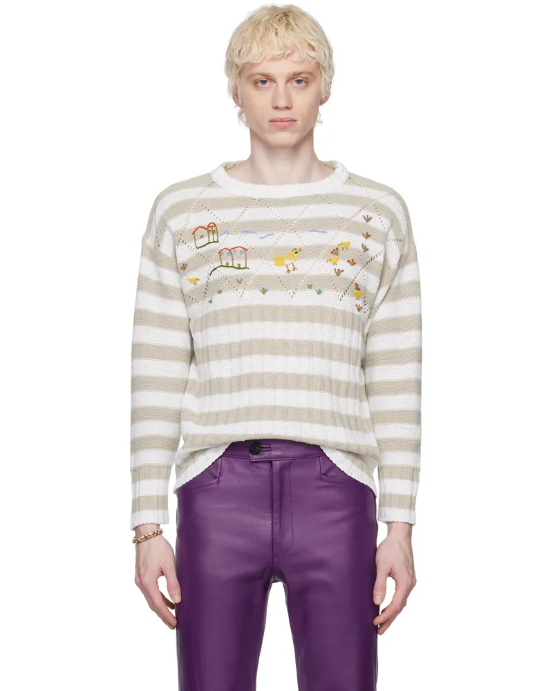 CORMIO Beige & White Damagoj Sweater Damagoj