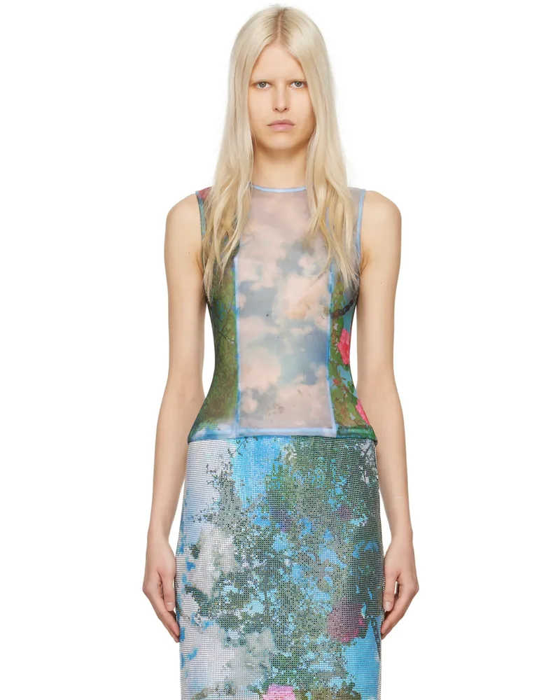 Christopher Esber Blue & Green Lucid Viva Blouse Lucid