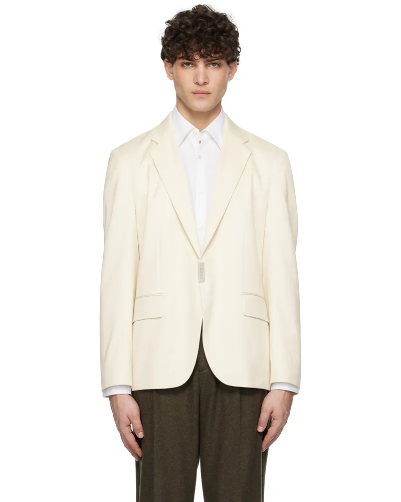 HUGO BOSS Off-White Slim-Fit Blazer 102-natural