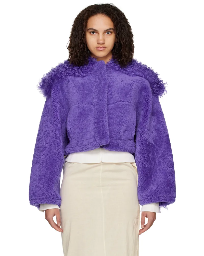 Jacquemus Purple Le Papier 'La Veste Piloni' Shearling Jacket Purple