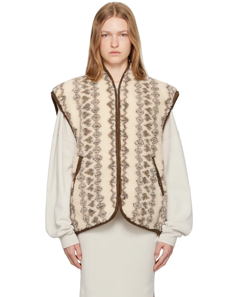 Étoile Isabel Marant Off-White & Brown Maximilia Vest Ecbw