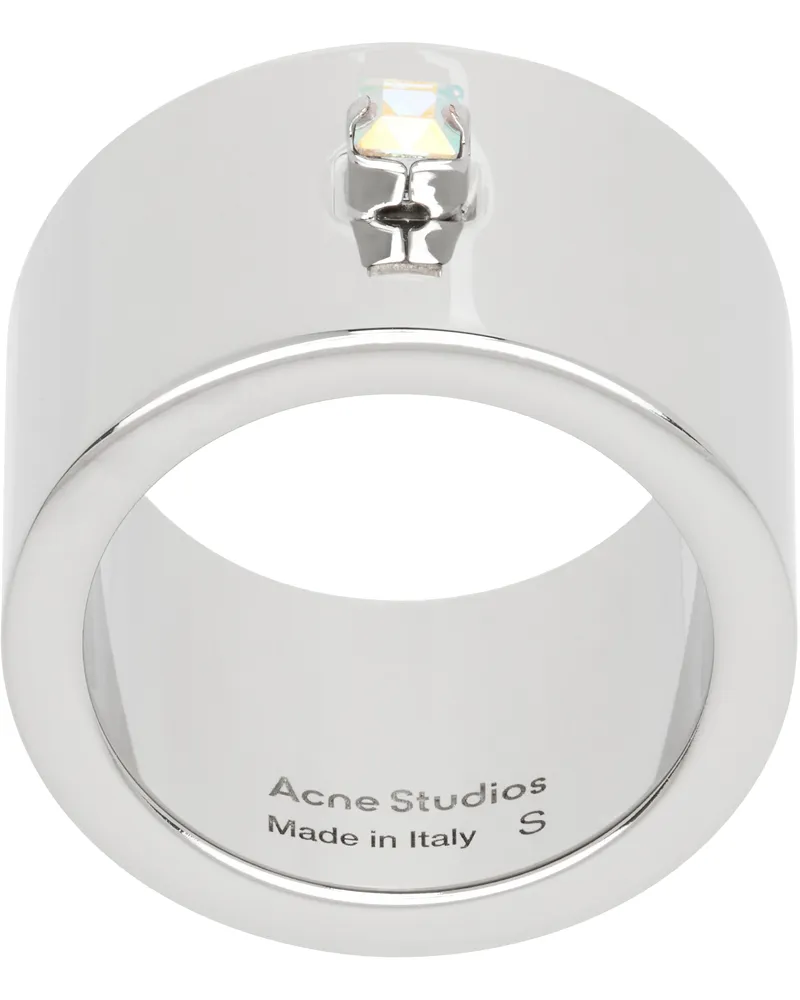 Acne Studios Silver Crystal Ring Aae