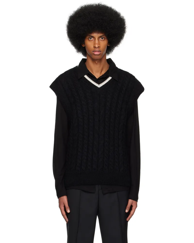 Filippa K Black Braided Vest Black