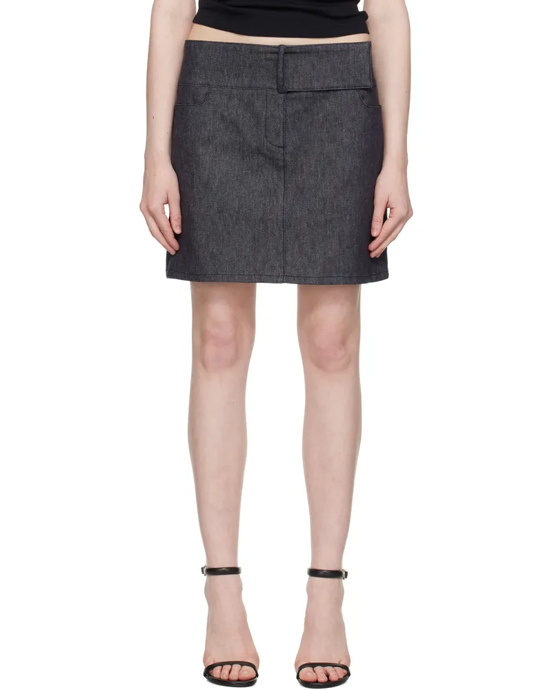 Courrèges Gray Belted Denim Miniskirt 9011