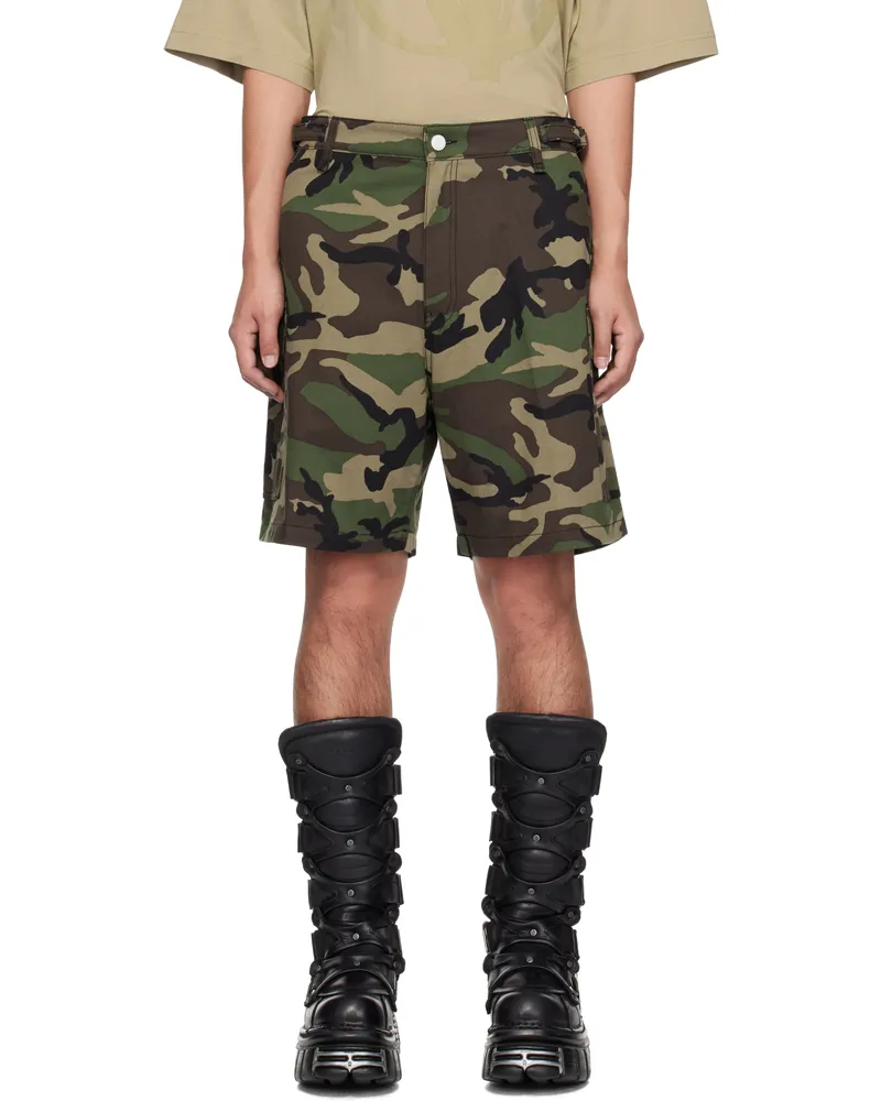 VETEMENTS Khaki Camouflage Cargo Shorts Camouflage