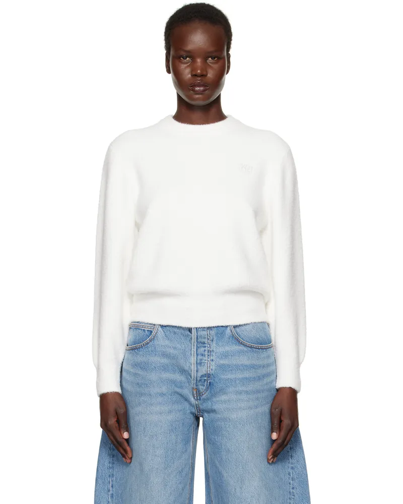 Alexander Wang White Relaxed Embroidered Logo Sweater White