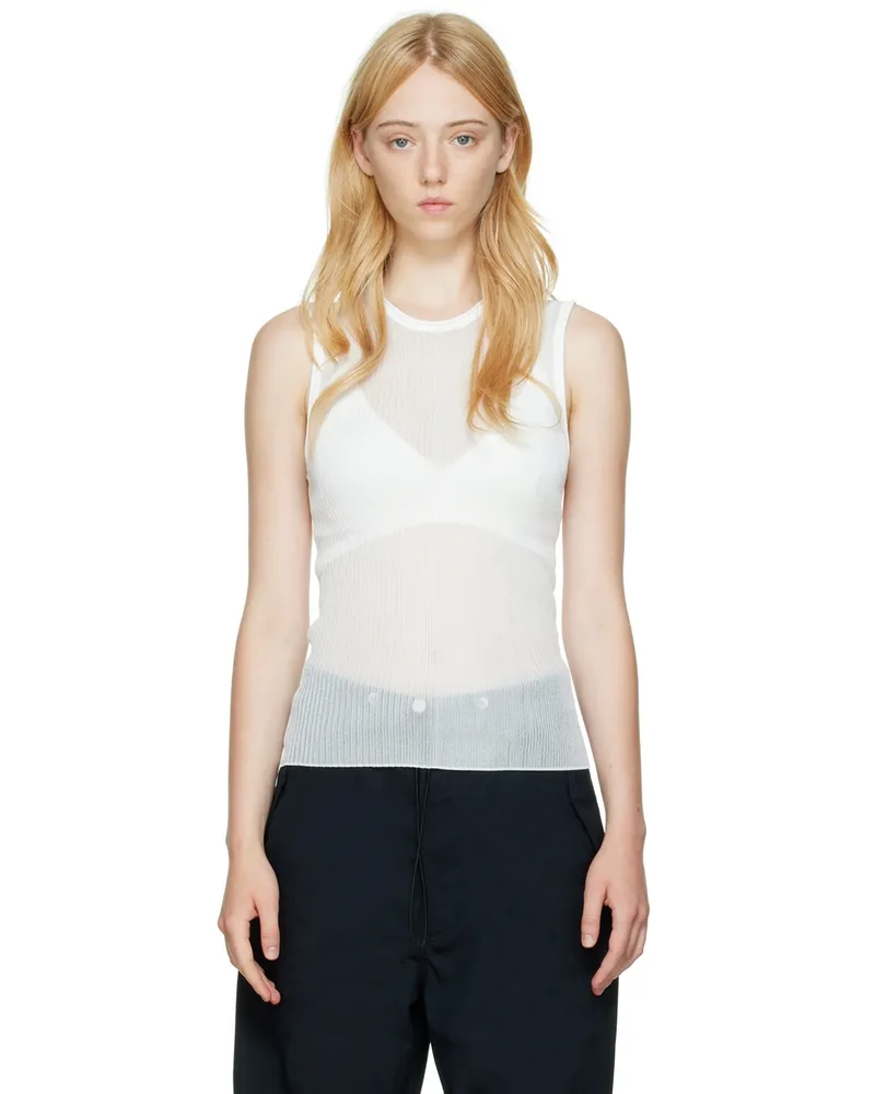 Dion Lee Off-White Rib Tank Top Ivory