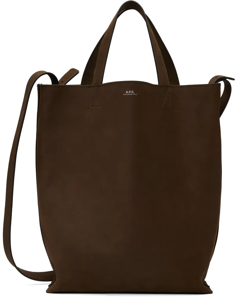 A.P.C. Brown Maiko Medium Shopping Tote Caa