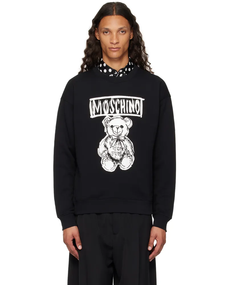 Moschino Black Teddy Bear Sweatshirt Multi