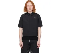 Black Plicate Shirt