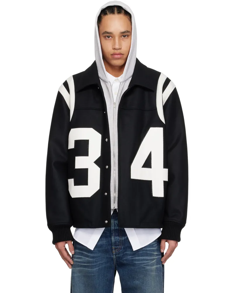 AMBUSH Black & White Varsity Bomber Jacket Black