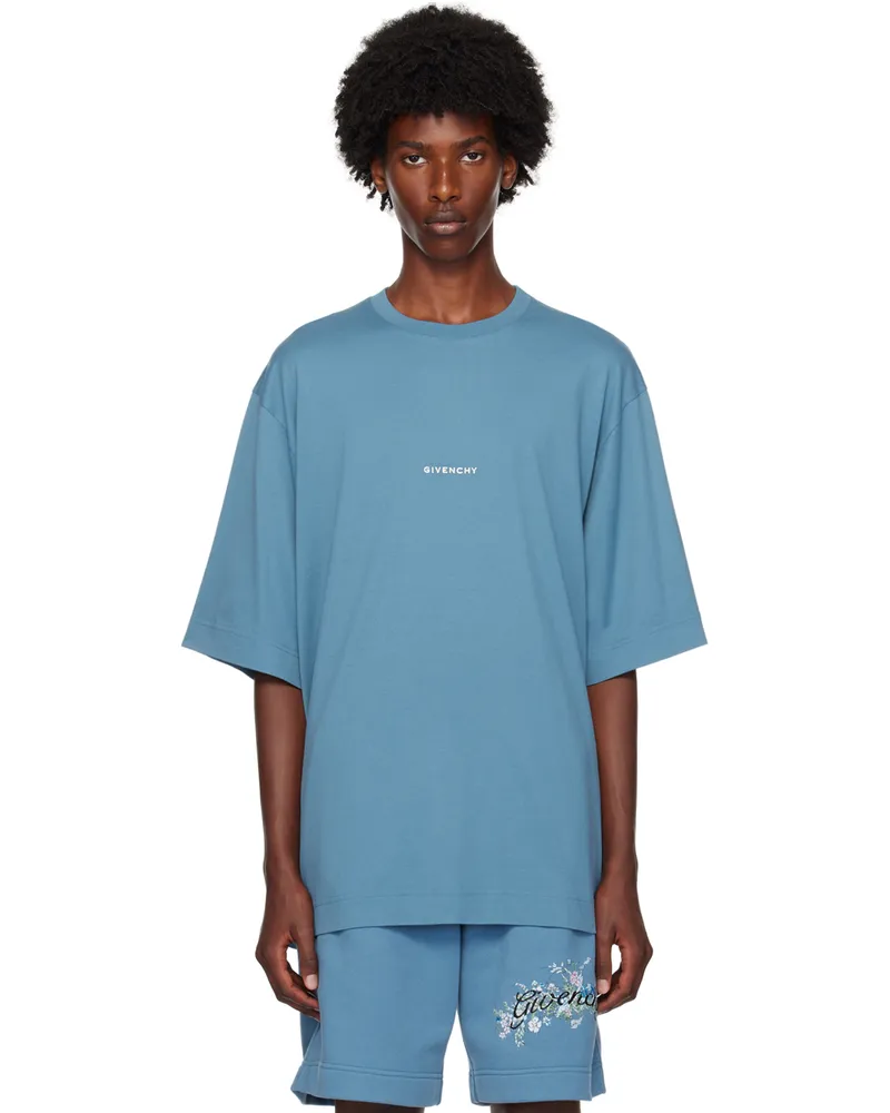 Givenchy Blue Studio Fit T-Shirt 495-steel