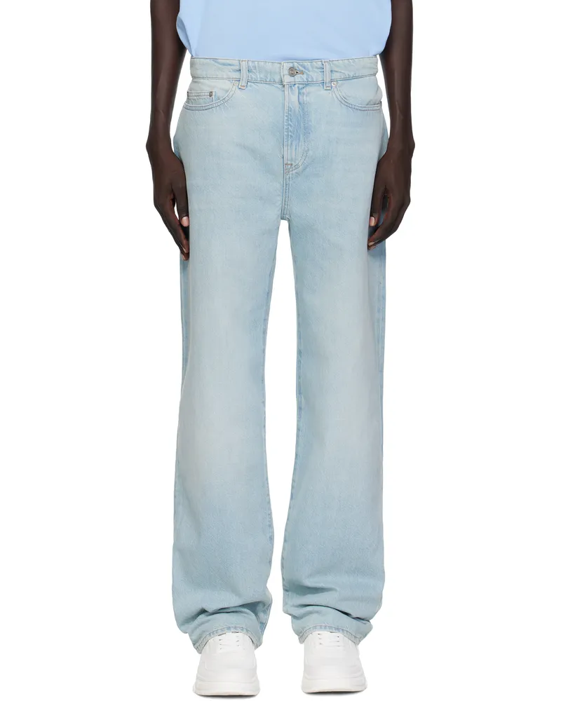 Lacoste Blue 5 Pocket Straight Cut Jeans Washed