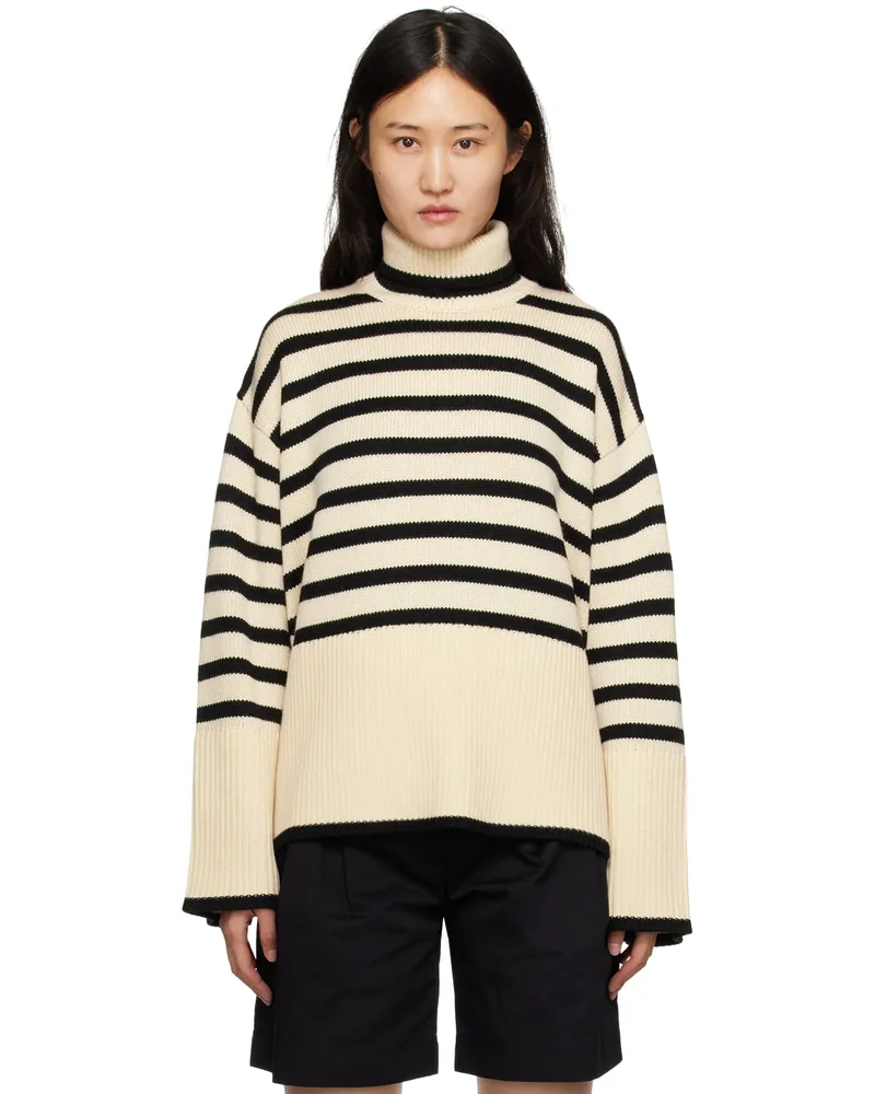 Totême Beige Signature Stripe Turtleneck 876