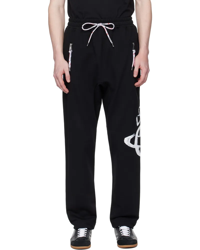 Vivienne Westwood Black Stencil Orb Football Sweatpants Ss25-n401