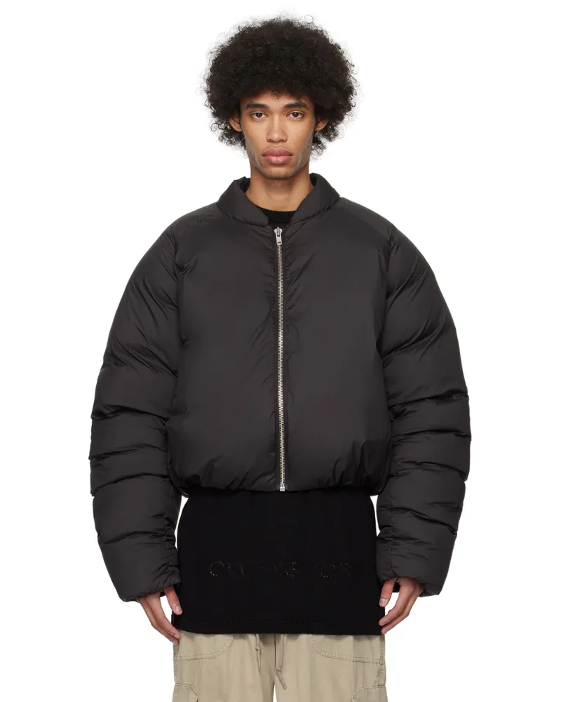 Entire Studios Black Pillow Down Bomber Jacket Pupil
