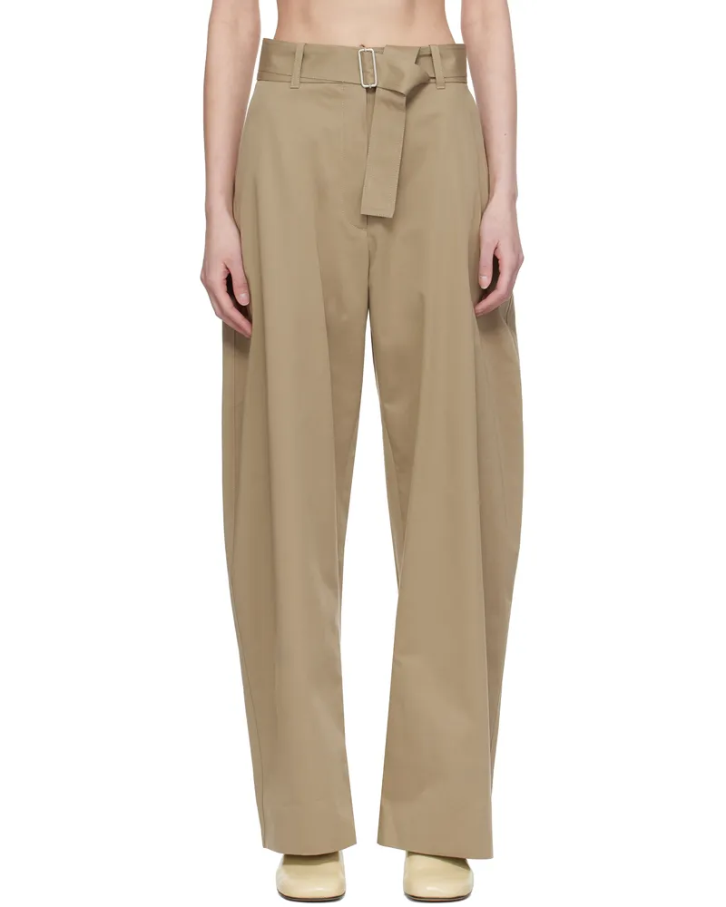 Studio Nicholson Beige Doring Trousers Parcel