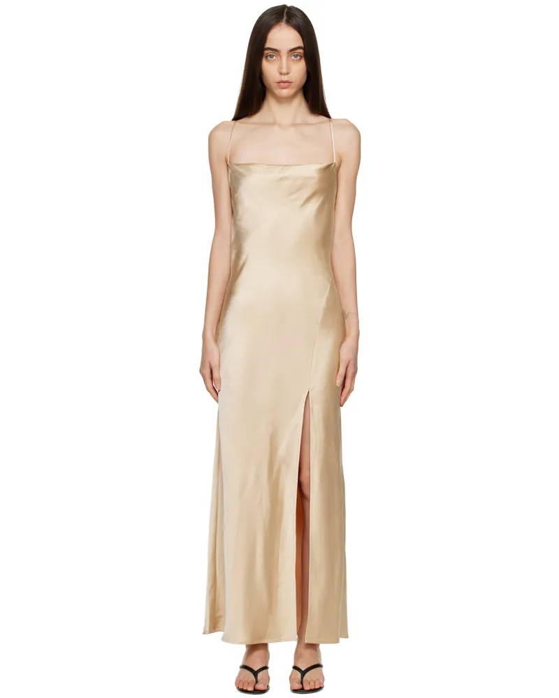 THIRD FORM Beige Split Slip Maxi Dress Sand